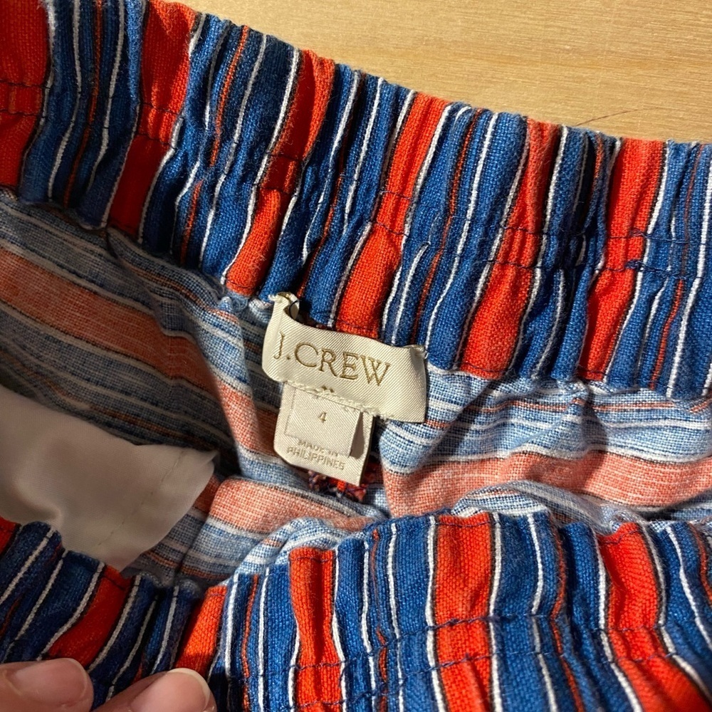 J. Crew Vibrant Red and Blue Striped Shorts 4 (HS) - Picture 5 of 8